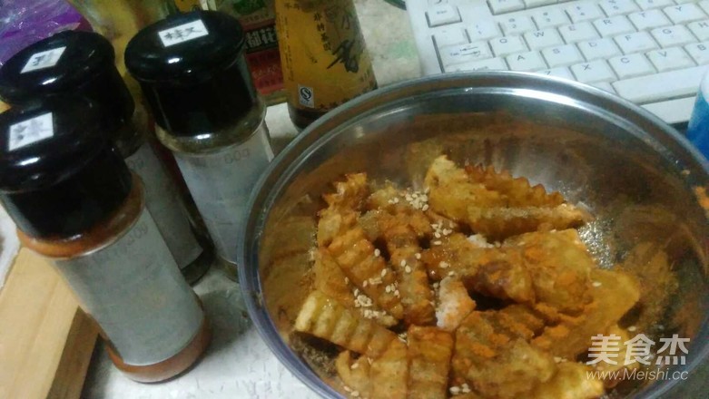 Fried Potatoes with Cold Dressing recipe