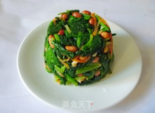 [yi Ru's Private Room Refreshing Cold Dishes] Simple and Delicious---nut Spinach Tower recipe