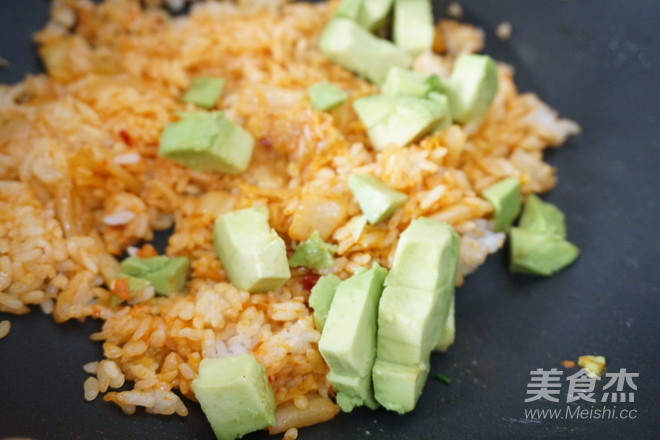 Fried Rice with Kimchi and Avocado recipe