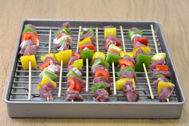 Lamb Kebabs with Colored Peppers recipe