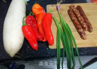 Stir-fried Sausage with Shredded Radish recipe