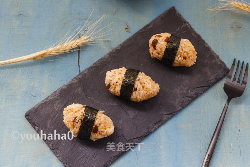 Sweet Shrimp Rice Balls with Shiitake Sauce recipe