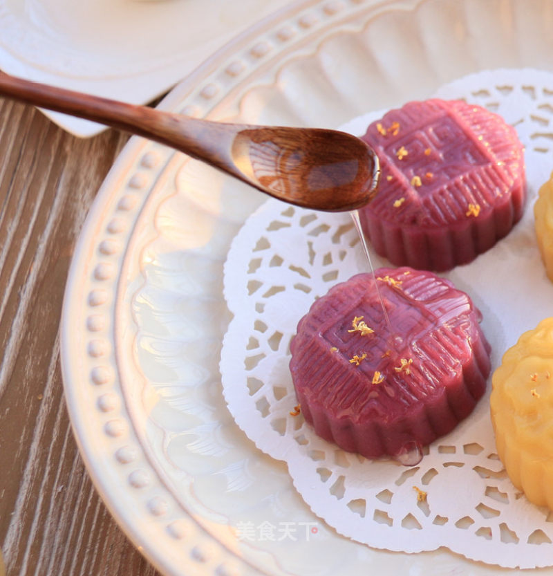 Purple Sweet Potato and Red Bean Cake recipe