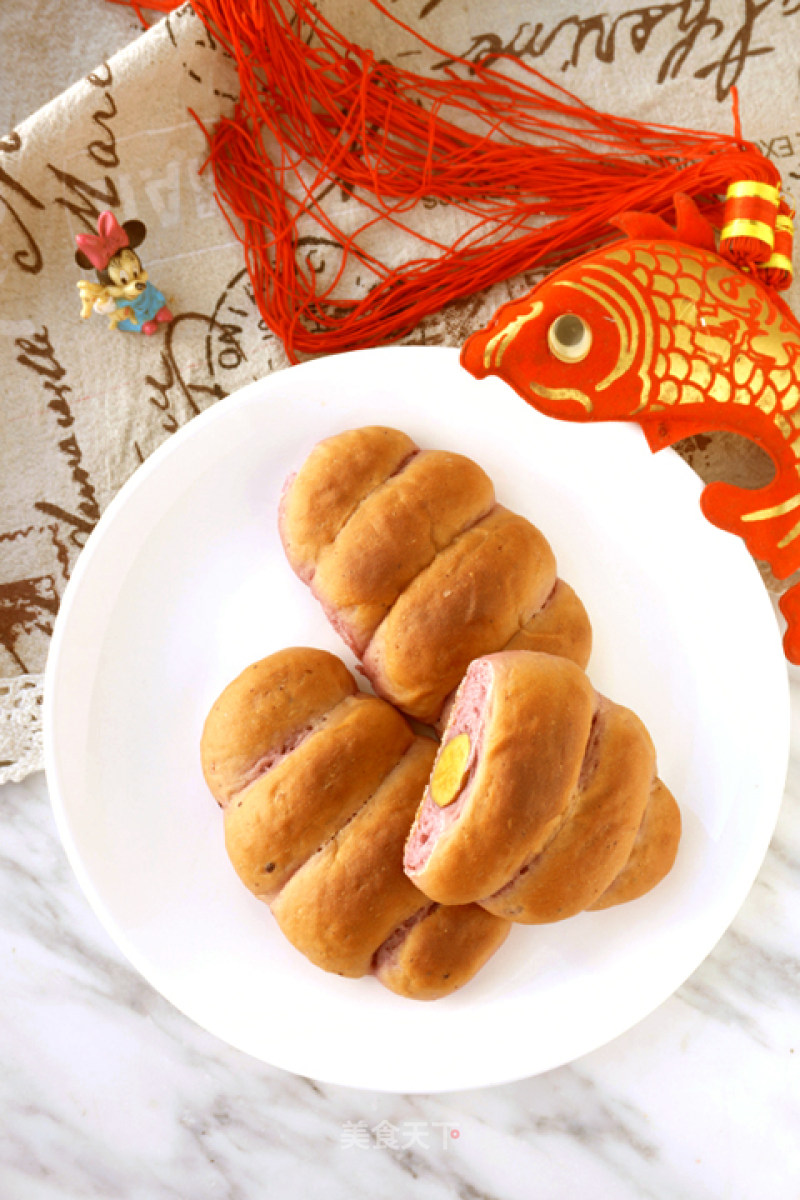 【united States】purple Sweet Potato Sausage Buns recipe