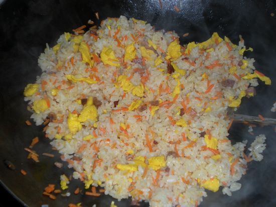 Sausage Carrot Egg Fried Rice recipe