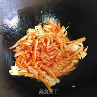 Kimchi Fried Rice Cake recipe