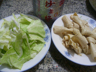 Stir-fried Cabbage with Shacha Sauce and Bean Knot recipe