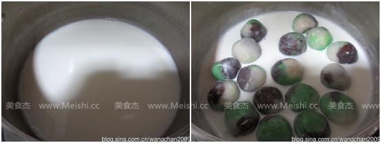 Three-color Agate and Red Bean Paste Glutinous Rice Balls recipe