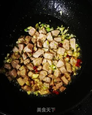 Sauteed Cucumber Diced Pork recipe