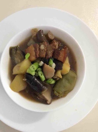 Braised Pork with Eggplant and Potatoes recipe