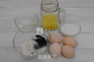 #aca烤明星大赛#bamboo Charcoal Butter Cake recipe