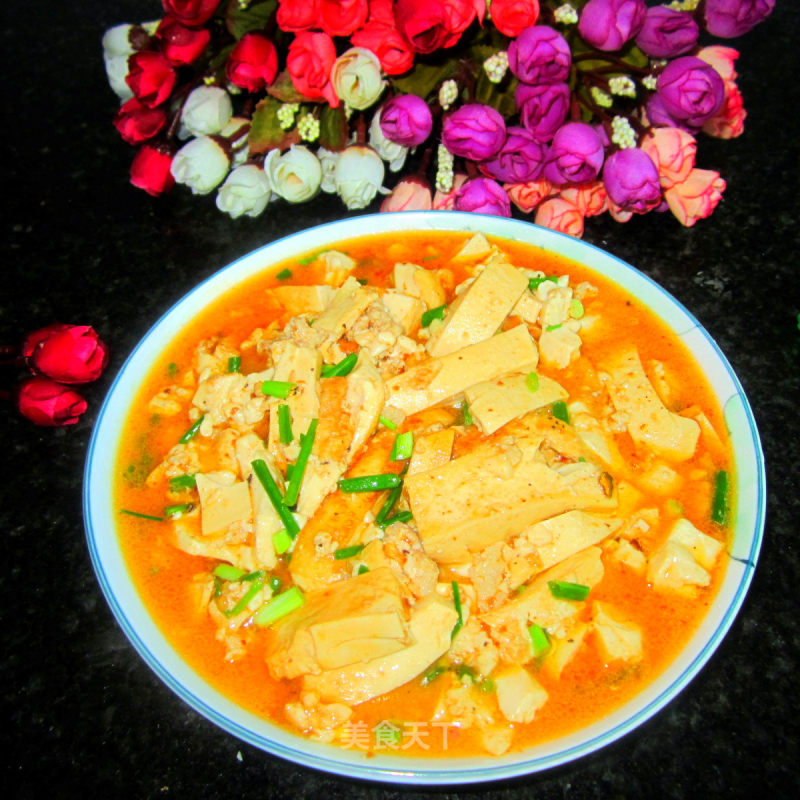 Tofu with Minced Pork and Chives recipe