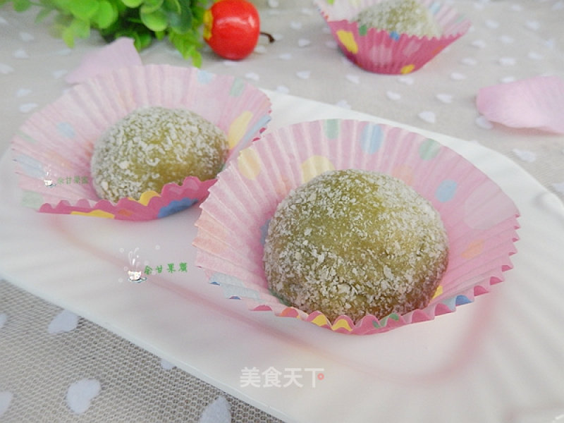 Matcha Pitaya Glutinous Rice Cake recipe