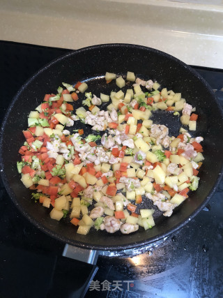 Curry Carrot Chicken Topped with Rice recipe