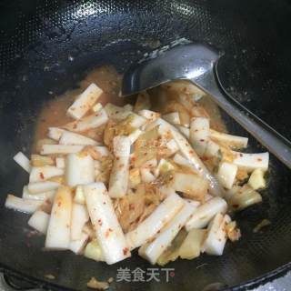 Kimchi Fried Rice Cake recipe