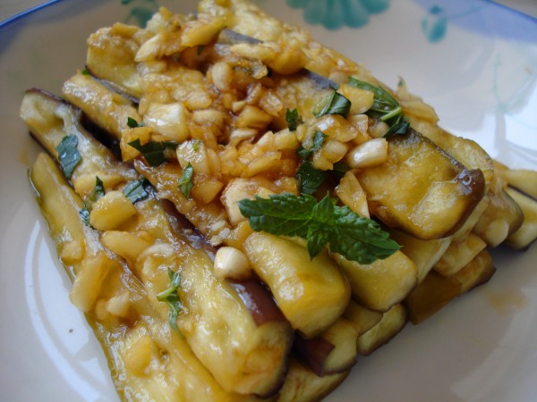 Eggplant with Mint and Garlic recipe