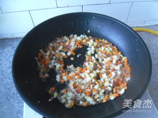 Fried Rice with Ham and Salted Egg recipe