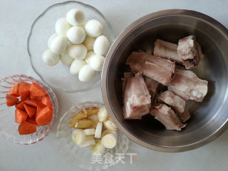 Braised Pork Ribs with Quail Eggs recipe