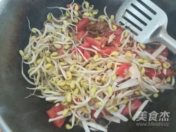 Braised Noodles with Soy Sprouts recipe