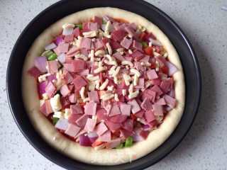 Colorful Fresh Vegetable Bacon Pizza recipe