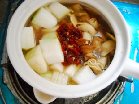 Thousands of Dried Bamboo Shoots and Winter Melon in Clay Pot recipe