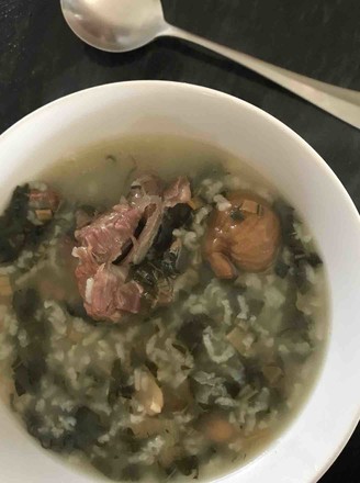 Dried Vegetables and Salted Pork Bone Congee recipe