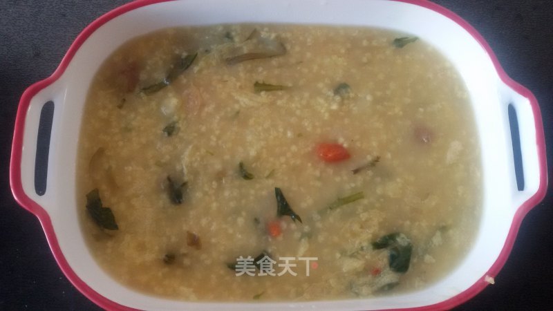 #春食野菜香# Dandelion Two Rice Porridge recipe