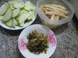 Fried Zucchini with Pickled Vegetables and Yuba recipe