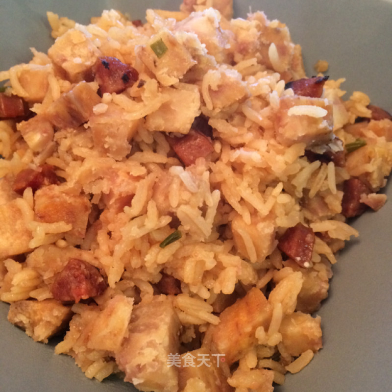 Homely Sausage Taro Rice recipe
