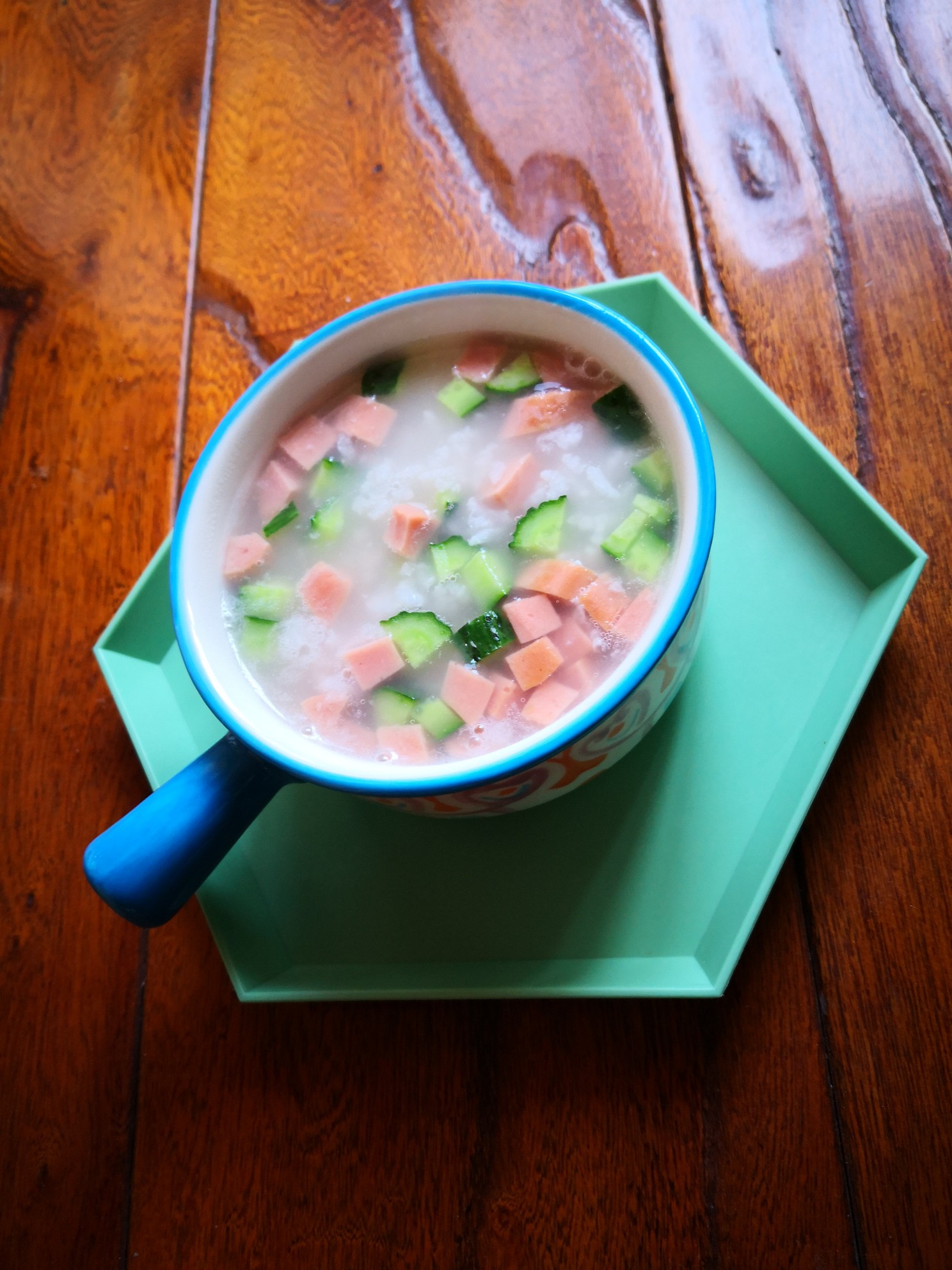 Beef Sausage and Cucumber Porridge recipe