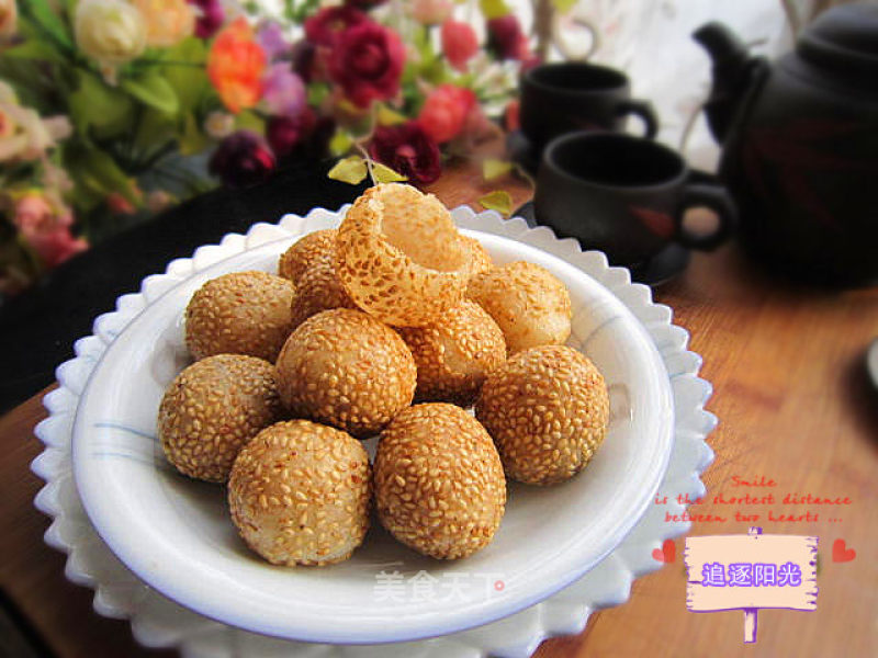 Hollow Sesame Ball-you Can Make Beautiful Hollow Sesame Ball without Baking Powder recipe