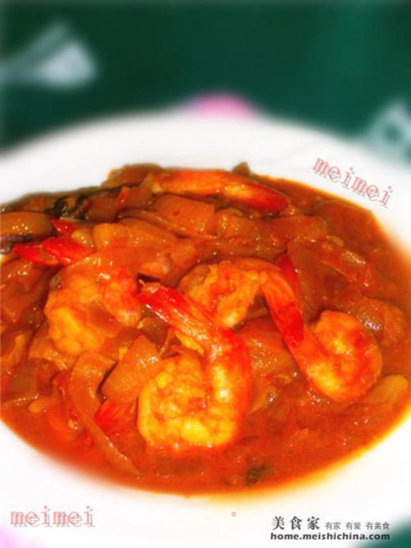 Home Cooking @@简版~~ Spicy Curry Shrimp recipe