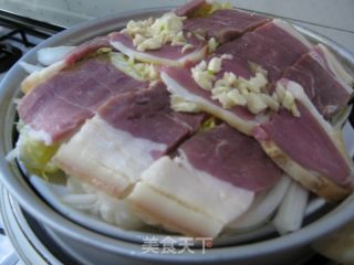 Time-saving and Labor-saving Scouring Delicious in A Rice Cooker-steamed Bacon and Baby Vegetables recipe