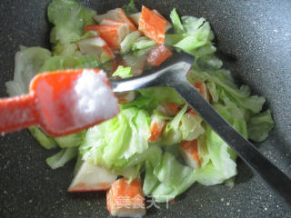 Stir-fried Beef Cabbage with Crab Sticks recipe