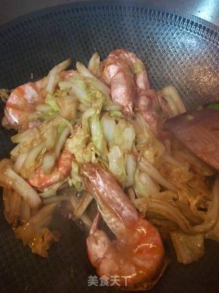 Stir-fried Prawns with Cabbage recipe