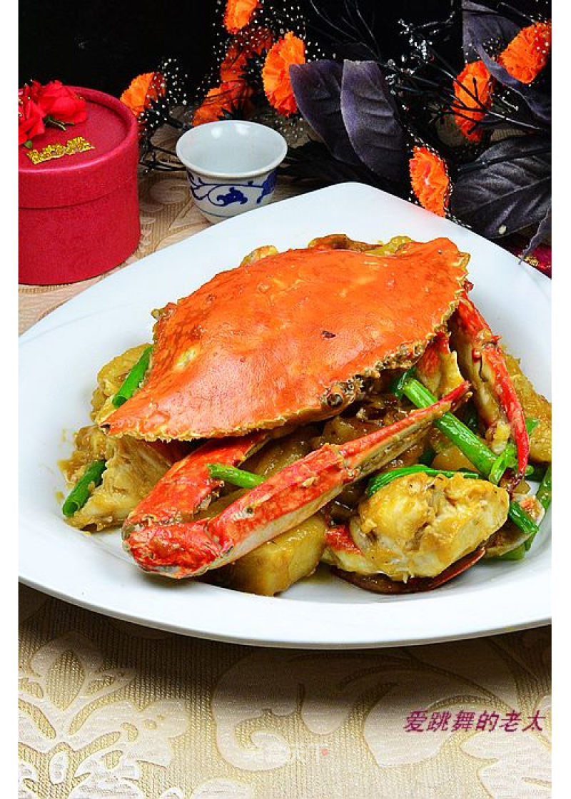 Stir-fried Red Bean Cake with Swimming Crab