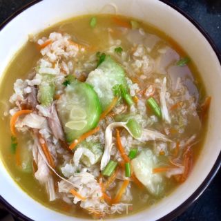 Loofah Chicken Congee recipe