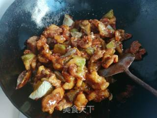 Roasted Eggplant with Meat Pieces recipe