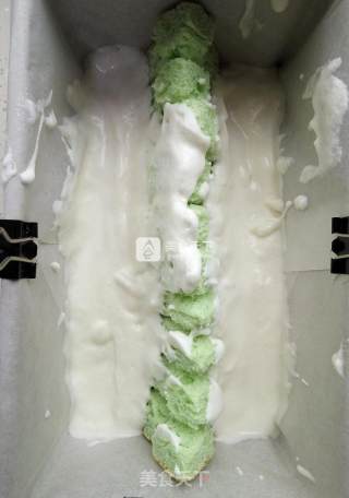 #aca烤明星大赛# Matcha Christmas Tree Toast Cake recipe