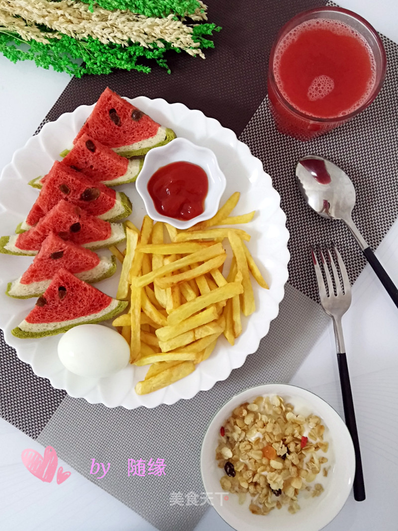 #aca烤明星大赛#pseudo Watermelon Breakfast recipe