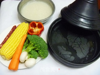 【yiru Private House Style Rice】taji Pot Corn Sausage Rice recipe