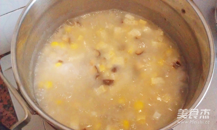 Mushroom Salted Egg Congee recipe