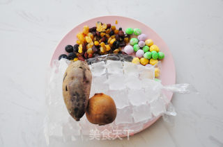Honey Bean Taro Balls Iced Porridge recipe