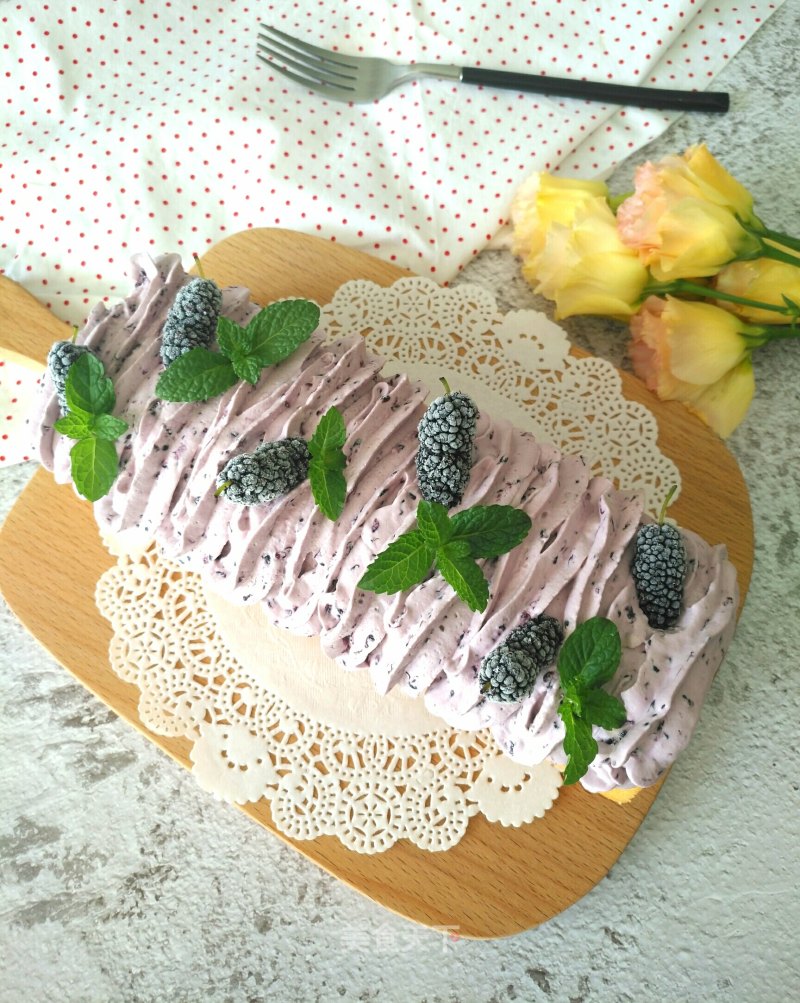 Mulberry Cream Cake Roll