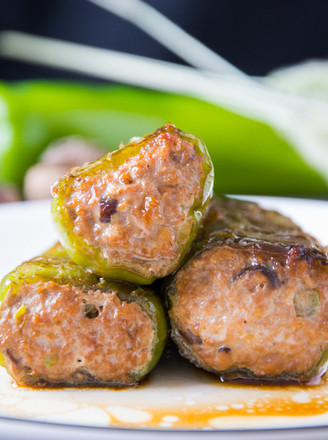 Stuffed Meat with Tiger Skin and Green Peppers recipe