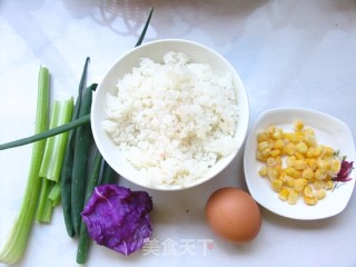 Celery and Purple Cabbage Egg Fried Rice recipe