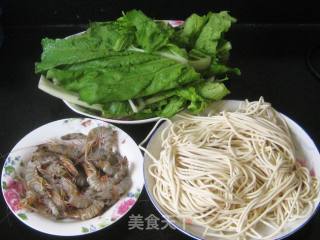 Green Vegetables and Shrimp Noodle Soup recipe