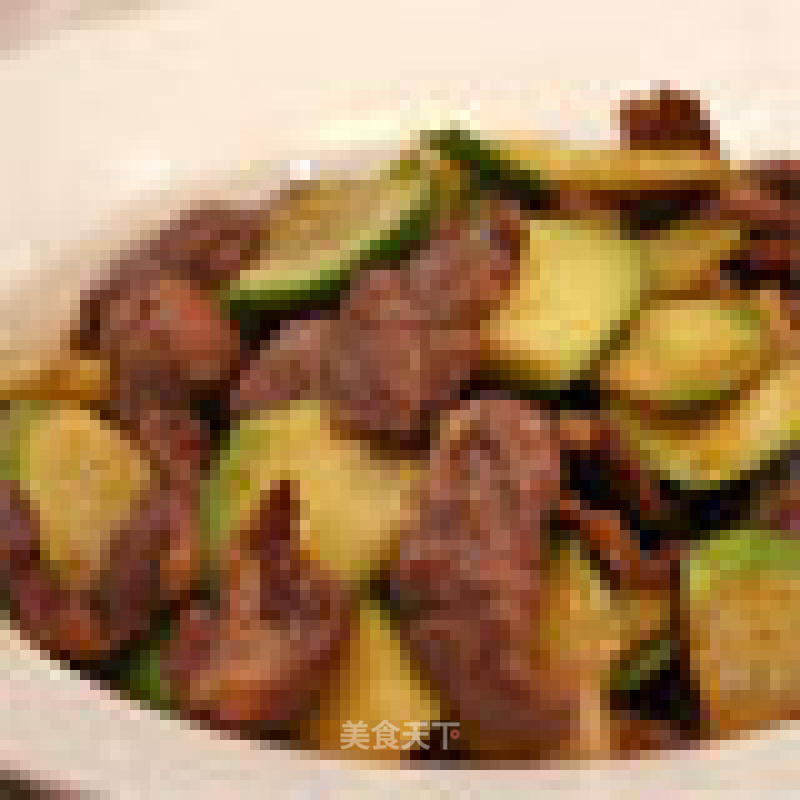 Stir-fried Zucchini with Pork Noodles and Pork recipe
