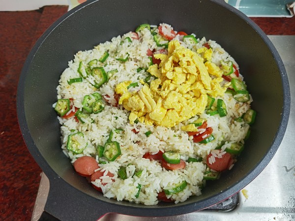 Fried Rice with Seaweed Sausage recipe