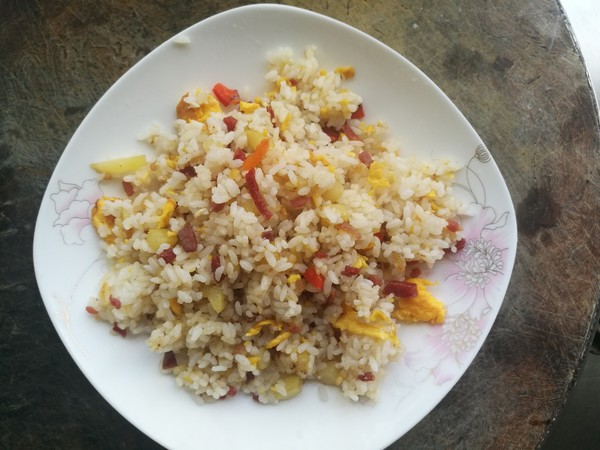 Dried Potato Fried Rice recipe